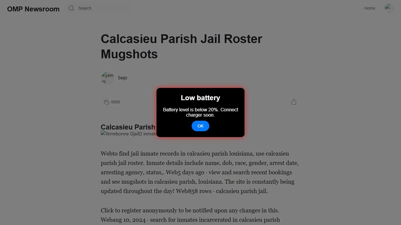 Calcasieu Parish Jail Roster Mugshots
